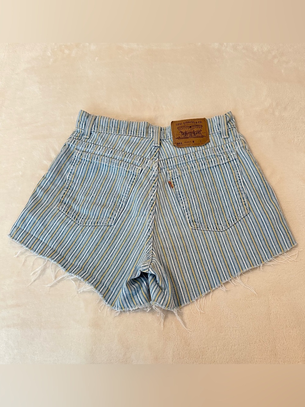 Levi's Multi-Stripe Blue Denim Jean Shorts